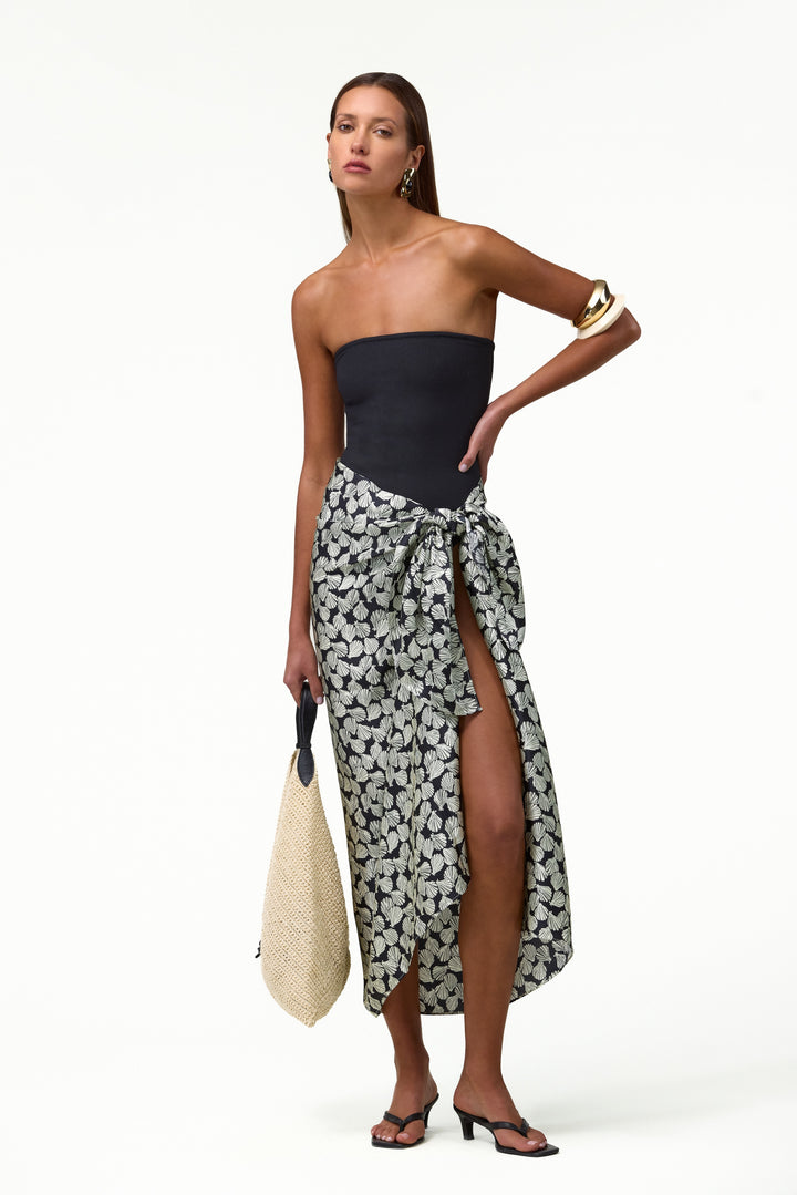 Strapless One Piece (Faux Suede Black)