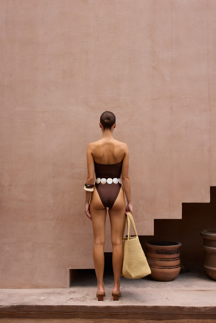 Strapless One Piece (Chocolate Brown)