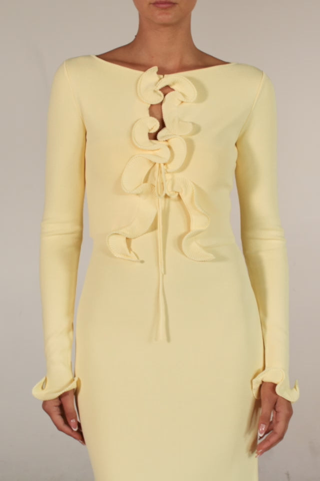 SAME Ruffle Hem Top | Butter Yellow