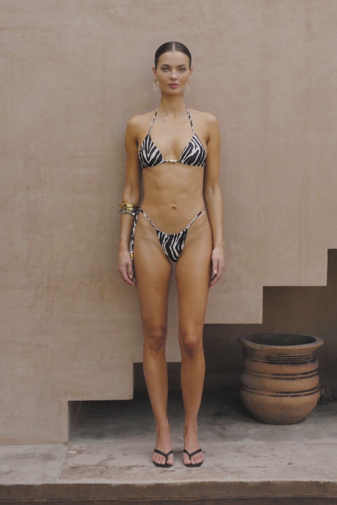 Stone Beaded String Bottom (Zebra)