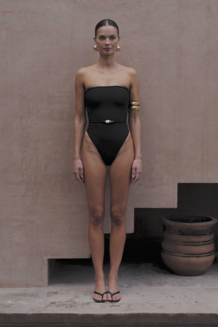 Beaded Stone Belt (Brown/Nude Stone)