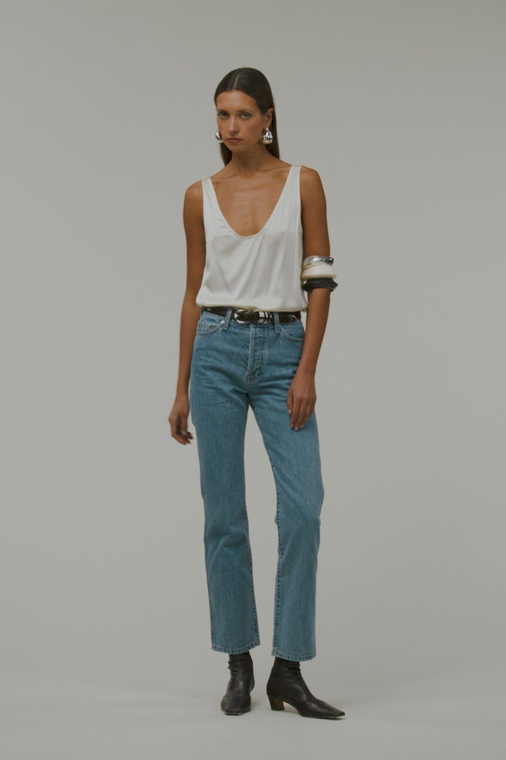 The Straight Ankle Jean (Classic Blue)