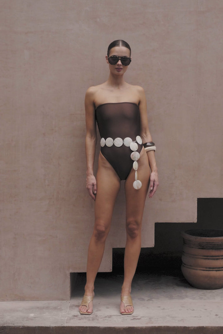 Strapless One Piece (Chocolate Brown)