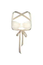 Ruched Bra (Faux Suede Cream)
