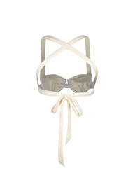 Ruched Bra (Faux Suede Cream)