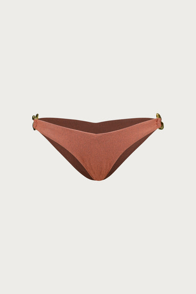 Gold Chain Brief (Faux Suede Burnt Sienna)