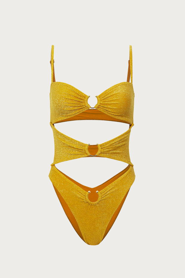 BeWicked 2122-GD-L Goldie Swimsuit, Gold - Large 