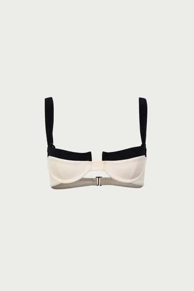 Underwire Top (Faux Suede Cream/Black)