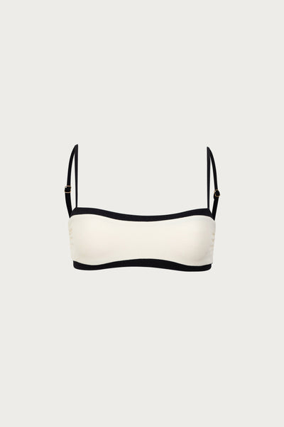 Bandeau Top (Faux Suede Cream/Black)