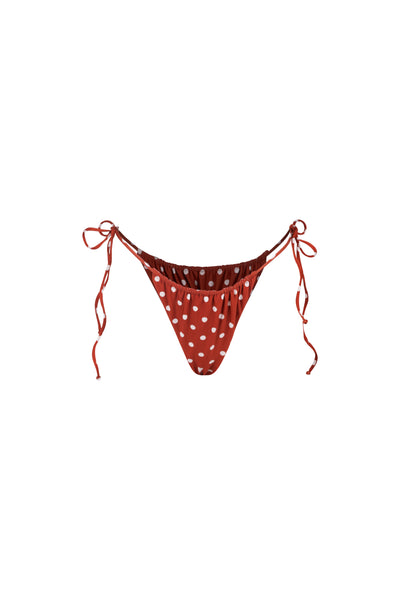 Kate String Bottom (Brick White Polka Dot)