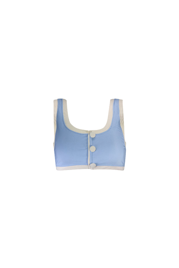 The Grace Tank (Ribbed Baby Blue/Cream)