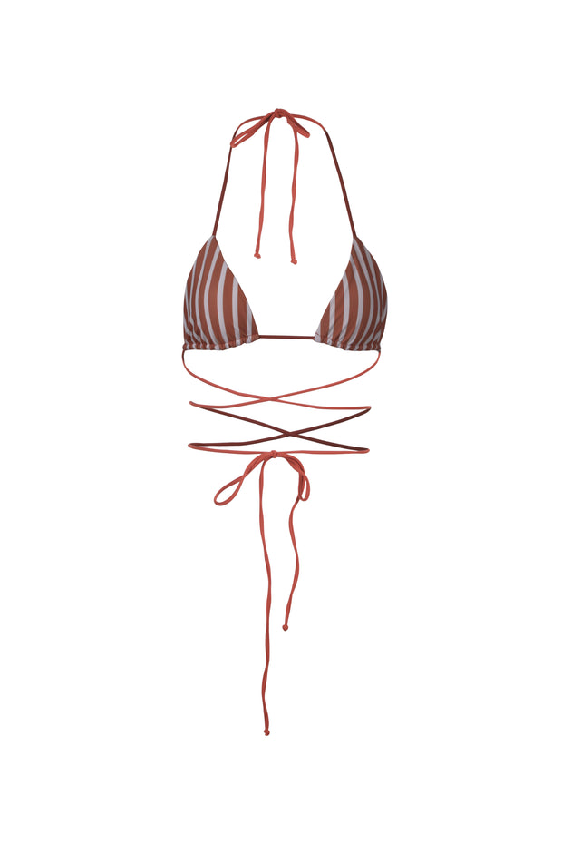 Kate Triangle Top (Camel White Stripe)
