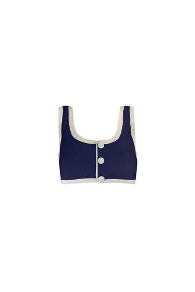 The Grace Tank (Ribbed Navy/Cream)