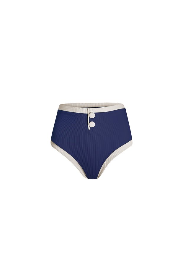 The Grace High Rise (Ribbed Navy/Cream)