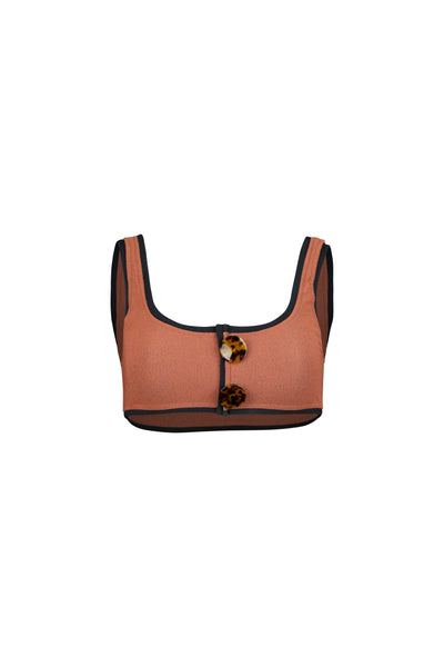 The Grace Tank (Faux Suede Burnt Sienna/Black)