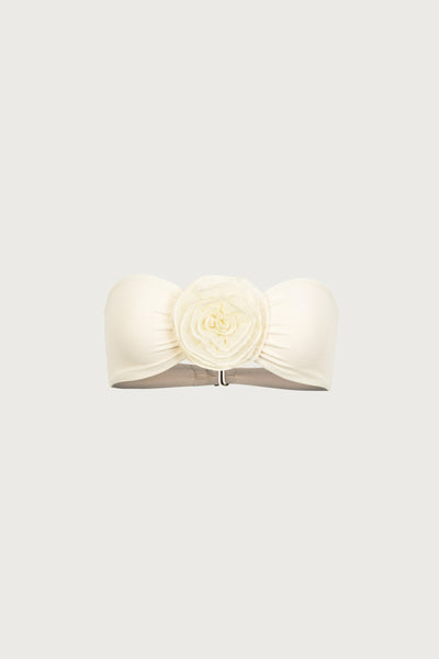 Rose Bandeau Top (Faux Suede Cream/Cream)