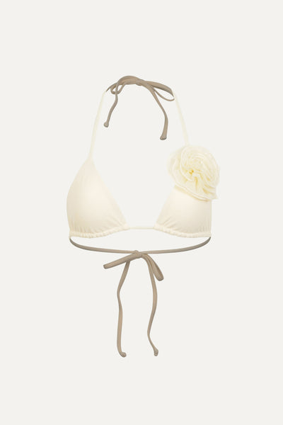 Rose Triangle Top (Faux Suede Cream/Cream)