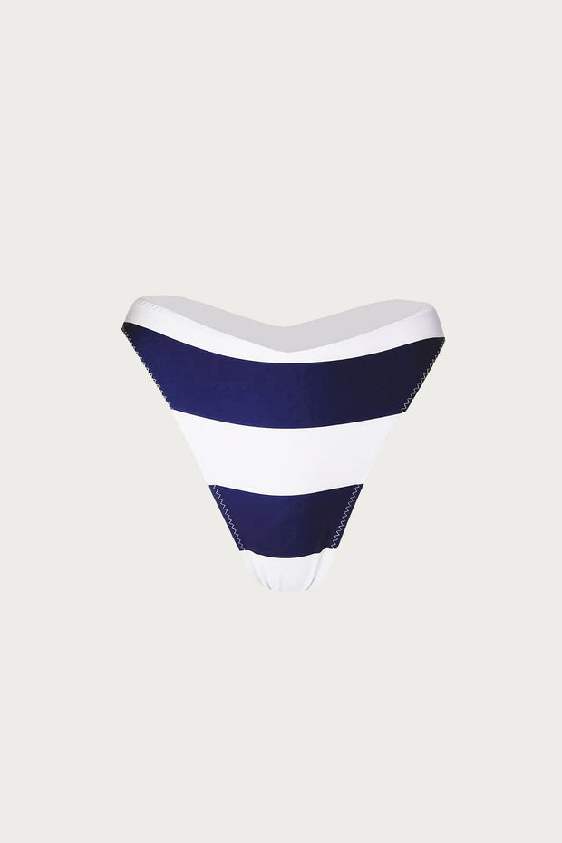 V High Hip Bottom (Navy/Cream Stripe)