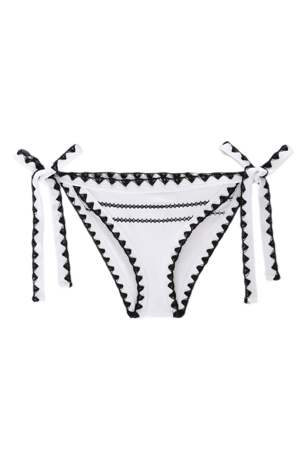 The Tease Tie Side Bottom (Blanc/Noir)