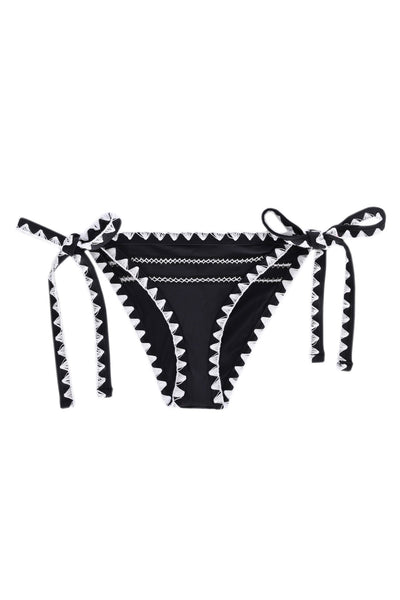 The Tease Tie Side Bottom (Noir/Blanc)