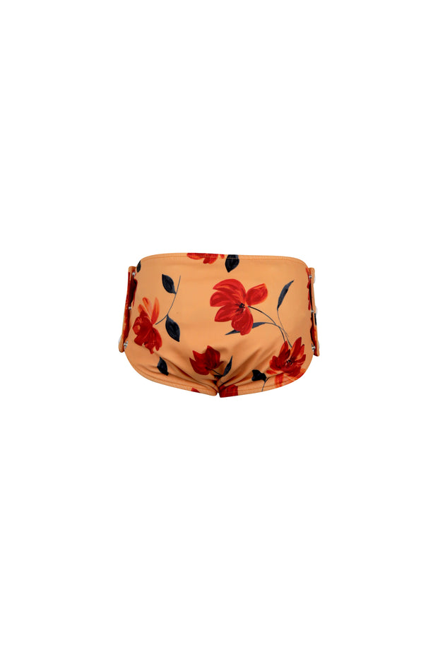 swim bloomer (peach rust floral)