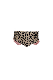 ruffle swim bloomer (leopard/ribbed blush)