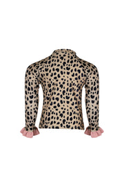 ruffle rashguard (leopard/ribbed blush)