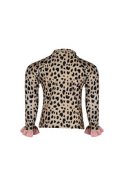 ruffle rashguard (leopard/ribbed blush)