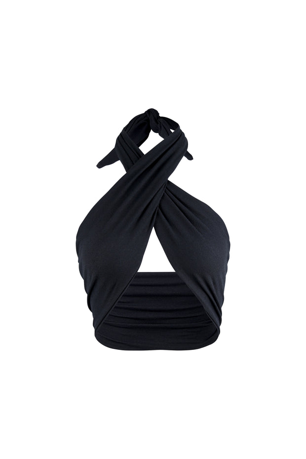 Multiwear Top/Sarong (Faux Suede Black)