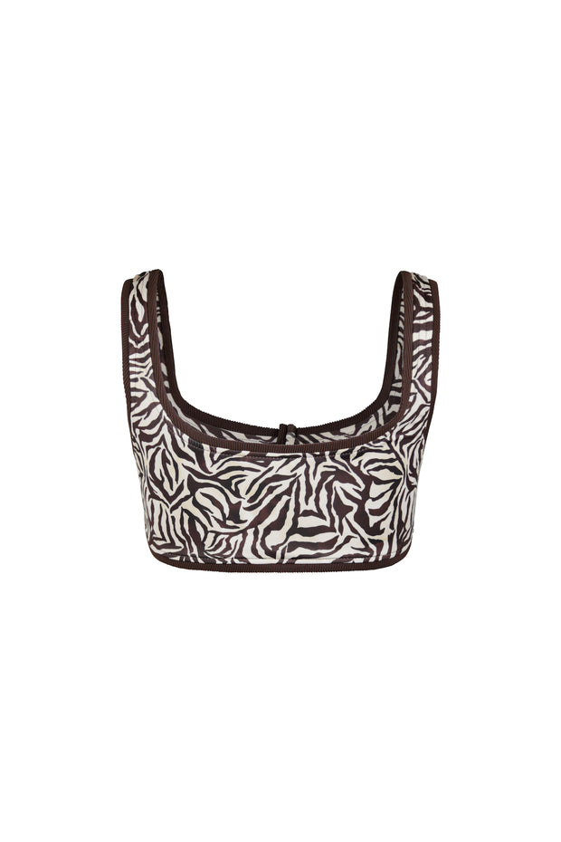 The Grace Tank (Ivory Zebra/Ribbed Brown)