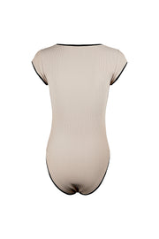 The Grace One Piece (Ribbed Taupe/Ribbed Black)