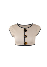 The Grace Top (Ribbed Taupe/Ribbed Black)
