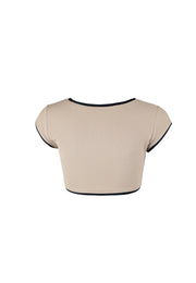 The Grace Top (Ribbed Taupe/Ribbed Black)