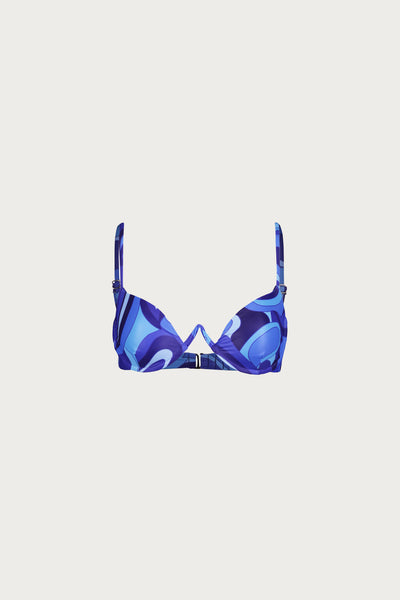 V Underwire Bra (Blue Geo)