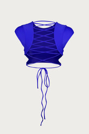 Lace Up Crop Top (Cobalt Blue)