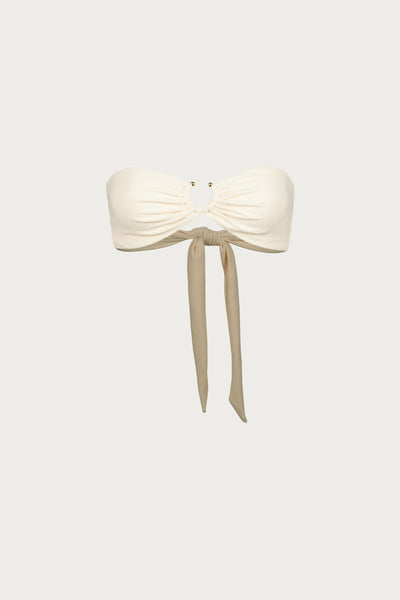 Pierced Bandeau Top (Faux Suede Cream)