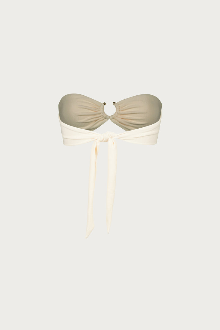 Pierced Bandeau Top (Faux Suede Cream)