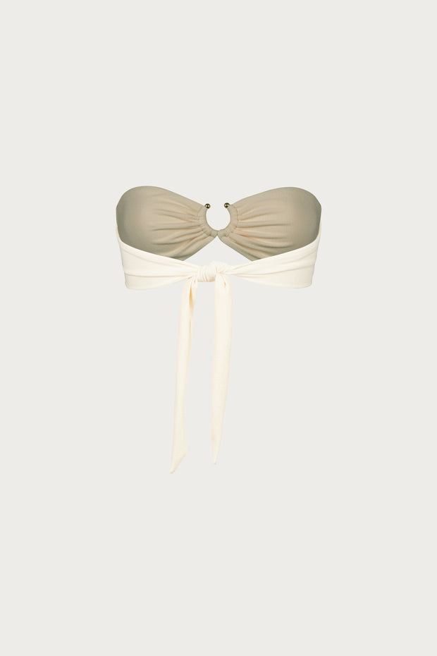 Pierced Bandeau Top (Faux Suede Cream)