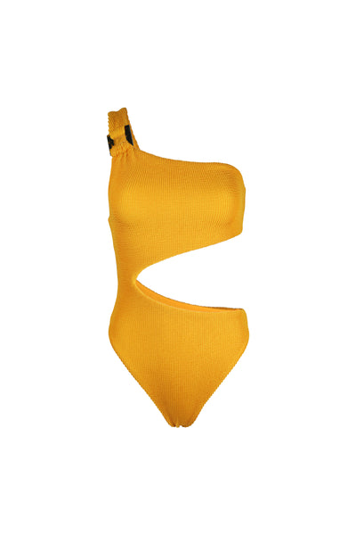 Celine Cut Out One Piece (Textured Mustard)