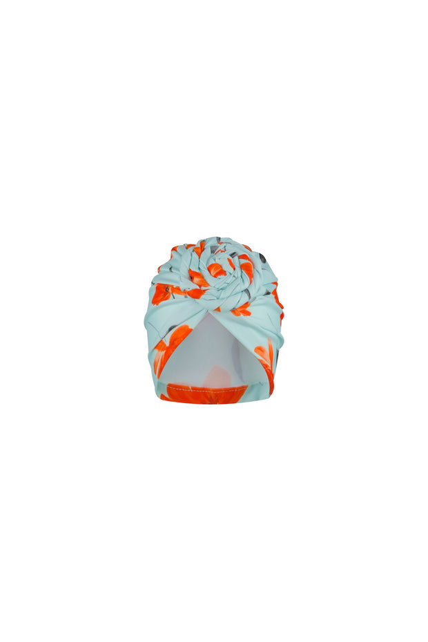 turban (blue orange floral)