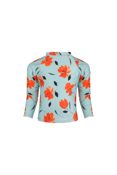 unisex rashguard (blue orange floral)