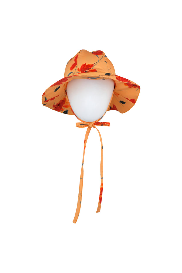 sun hat (peach rust floral)