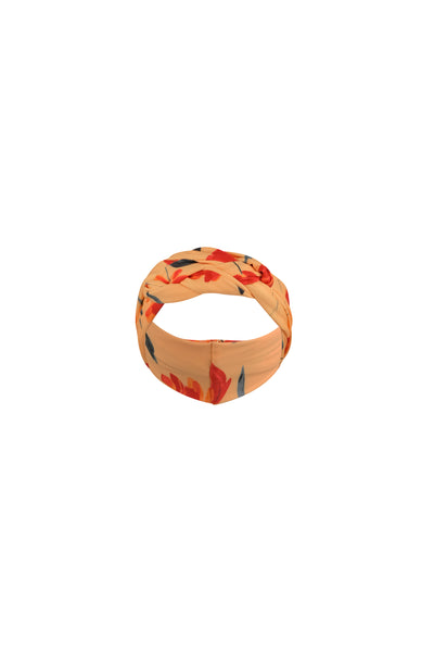 headband (peach rust floral)