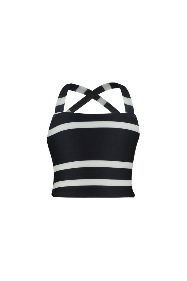 teeny tankini (black cream stripe)