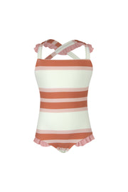 mini me one piece (cream camel blush stripe/ribbed blush)