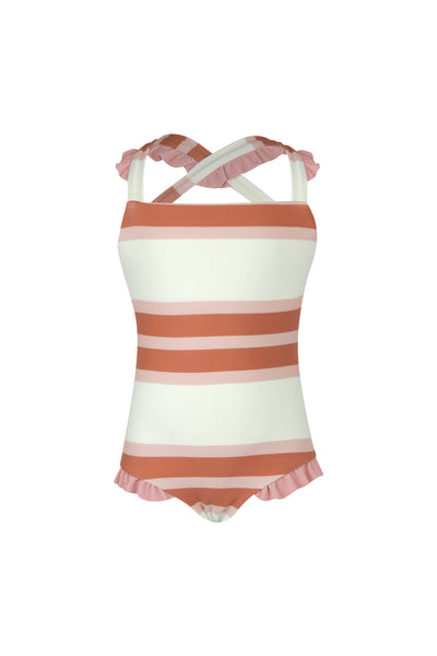 mini me one piece (cream camel blush stripe/ribbed blush)