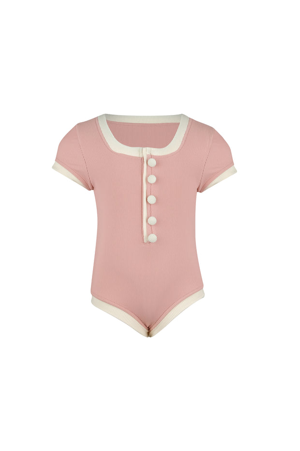 gracie one piece (ribbed blush/cream)