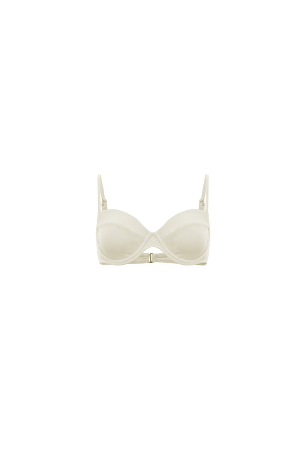 Bustier Bra Top (Ribbed Cream)