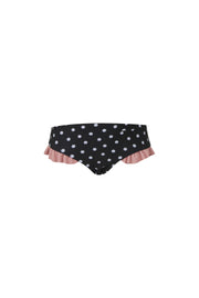 mini me bottom (black white polka dot/ribbed blush)