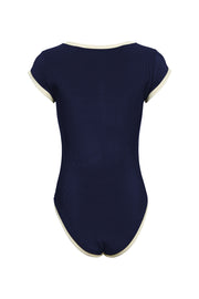 The Grace One Piece (Ribbed Navy/Cream)